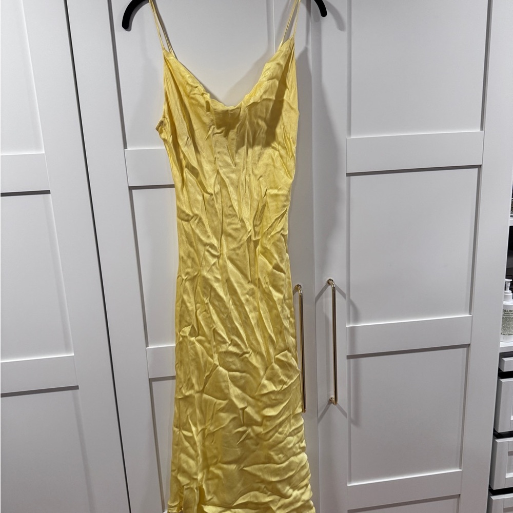 Socialite Yellow Satin Slip Maxi Dress